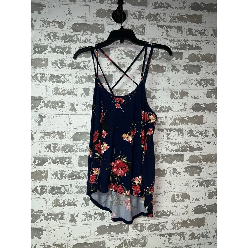 NWT! Papermoon Basima Back Detail Knit Top - Navy Blue Floral Print - Size XL - Picture 4 of 5